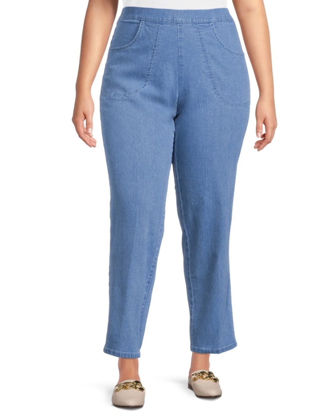 Just My Size Women’s Plus Powder Wash Pull On Jeans Size 1X NWT